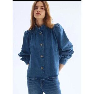 NWT H&M Puff-Sleeved Denim Jacket Size Small